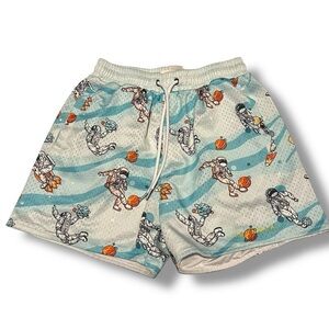 YoungLA 150 After Party Shorts Mens Small Astro Ballers Astronaut Mesh
